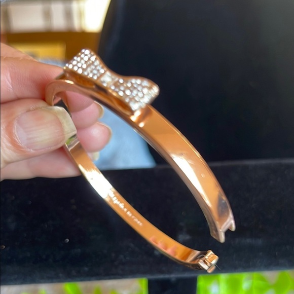 Rose Gold Bangle with Bow Accent - Picture 5 of 6